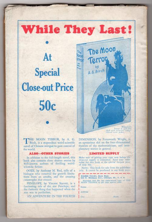 Weird Tales Oct 1936 St. John Cvr; R. E. Howard Conan Red Nails - Pulp