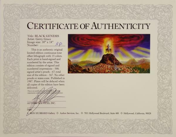 Scientology Sci-Fi BLACK GENESIS Gerry Grace LTD Art Print Signed Artist's Proof
