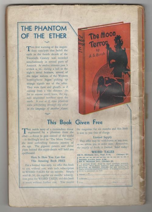 Weird Tales Aug 1933 Brundage GG Bondage Cvr; Jacobi; Quinn - Pulp