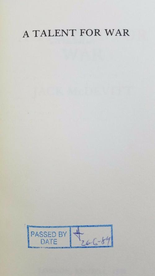 A Talent for War  by Jack McDevitt (First Edition)