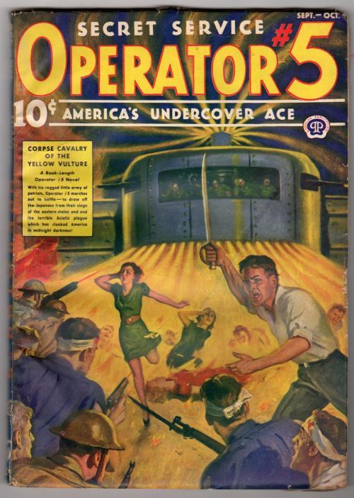 Operator #5 Sep-Oct 1939 Gruesome Flame-Tank Cover by Howitt - Pulp