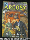 Argosy Jan 29, 1938 Edgar Rice Borroughs , Cornell Woolrich, Luke Short Cvr stor