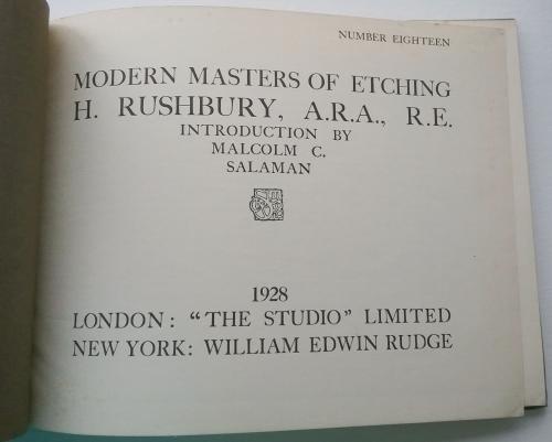 Modern Masters of Etching: H. Rushbury (Number Eighteen) 1928