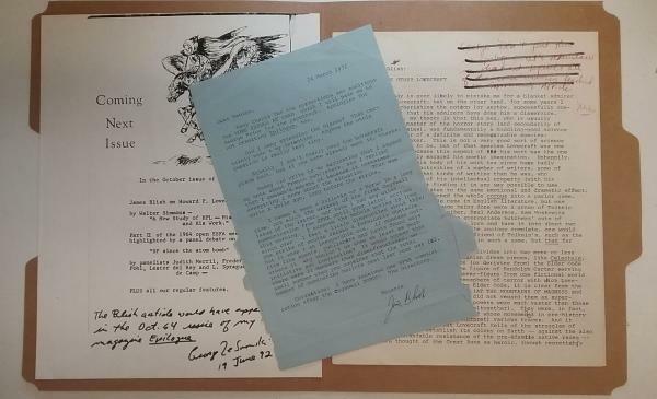 The Other Lovecraft (Manuscript) by James Blish Signed