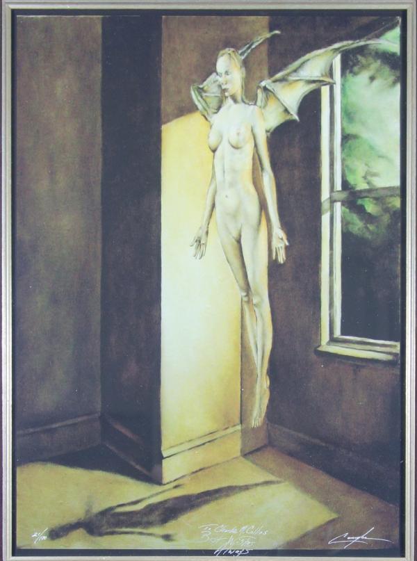 JEREMY CANIGLIA SIGNED ART PRINT Floating Winged Nude LIMITED  #21/100