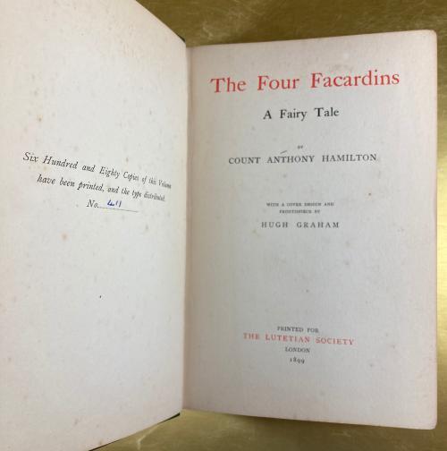 The Four Facardins: A Fairy Tale by Count Anthony Hamilton (Limited Edition)