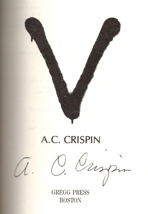 V by A. C. Crispin (First Edition) Gregg Press SF, TV Series Tie-in Signed