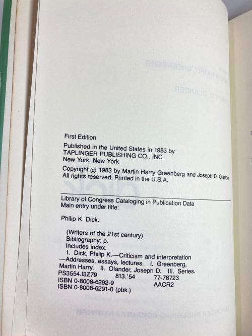 Philip K. Dick by Martin Harry Greenberg & Joseph D. Olander (Editors) First Edition