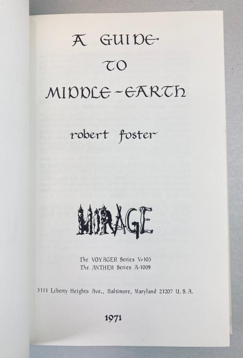 A Guide to Middle-Earth by Robert Foster (First Edition) Scarce