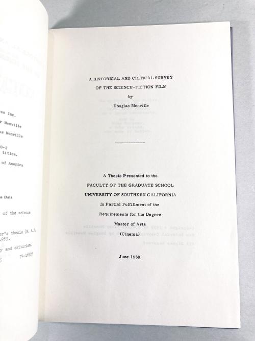 A Historical and Critical Survey of the Science-Fiction Film by Douglas Menville - Signed