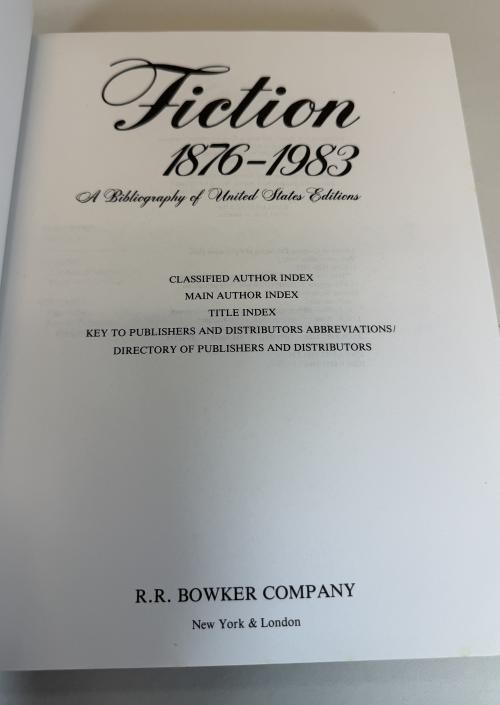 Fiction 1876-1983 Authors & Titles (2 Volume Set) First Edition