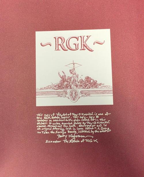 RGK: The Art of Roy G. Krenkel by Al WIlliamson Ltd Estate Copy w/ Original Art