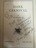 Dark Carnival by Ray Bradbury (First Edition) Signed by Ray Bradbury