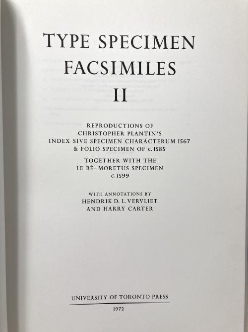 Type Specimen Facsimiles II (Nos 16-18) Reproductions by John Dreyfus, Editor