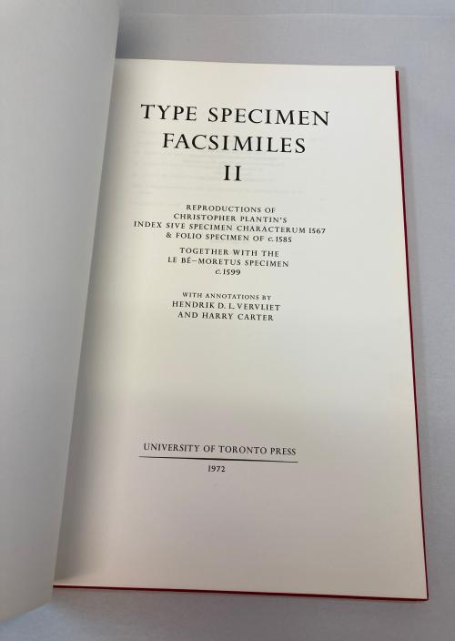 Type Specimen Facsimiles II (Nos 16-18) Reproductions by John Dreyfus, Editor