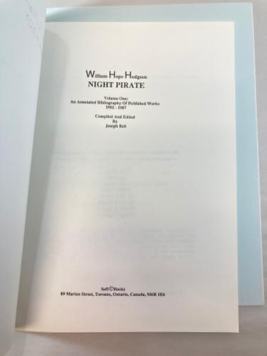 William Hope Hodgson NIGHT PIRATE: Vol 1 & Vol 2 (Limited) by Joseph Bell Signed