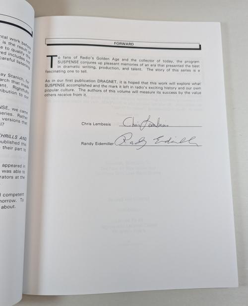 Suspense 1942 - 1962 Radio Stories by Chris Lembesis, Randy Eidemiller Signed