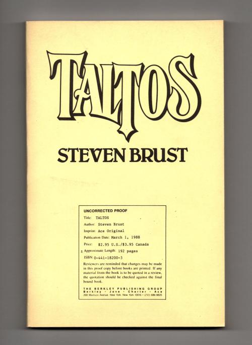 Taltos by Steven Brust (First Edition)