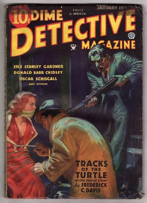 Dime Detective Jan 15, 1935 Baumhofer Bondage Cvr, E.S. Gardner - Pulp