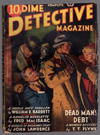 Dime Detective Feb 1938 Baumhofer cover, Fred MacIsaac - Pulp