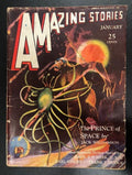 Amazing Stories Jan 1931 Jack Williamson Ape v. Space Insect cover