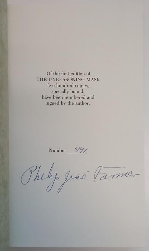 The Unreasoning Mask by Philip Jose Farmer (First Edition, Limited) Signed