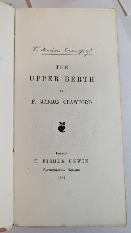 The Upper Berth by F. Marion Crawford (First Edition)