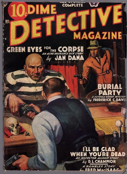 Dime Detective Sep 1938  Skull cover Frederick C. Davis, D.L. Champion - Pulp