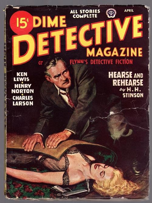 Dime Detective Apr 1947 Robert Turner story "Cold Storage" - Pulp