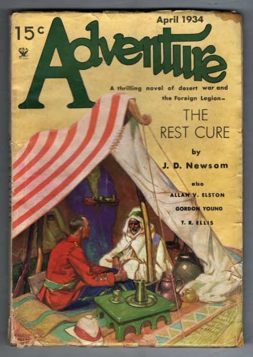 Adventure Apr 1934 Pulp Rogers Cvr; Allan V. Elston; Gordon Young
