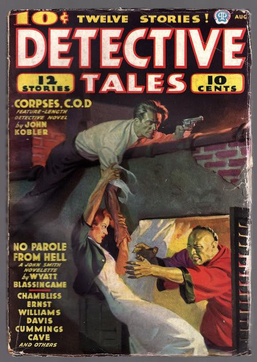 Detective Tales Aug 1937 Asian Menace Cvr, John Kobler - Pulp
