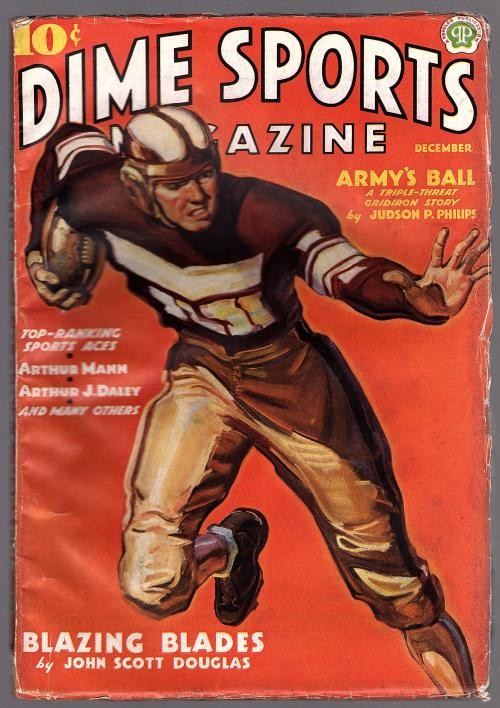Dime Sports Dec 1937 Football Cvr,  Judson P. Philips - Pulp