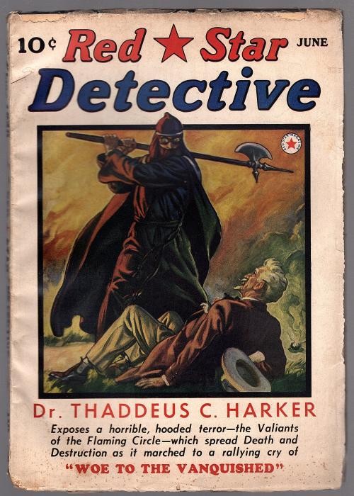 Red Star Detective June 1940 Hooded terror vs. Doc Harker Cvr - Pulp