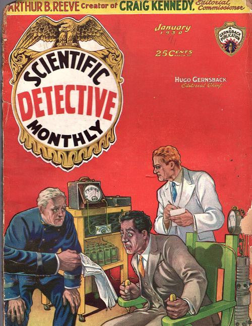Scientific Detective Jan 1930 Electric Shock Cover, Arthur Reeve - Pulp