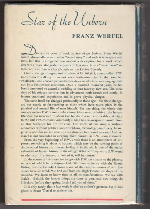 Star of the Unborn by Franz Werfel (First Edition) Rare