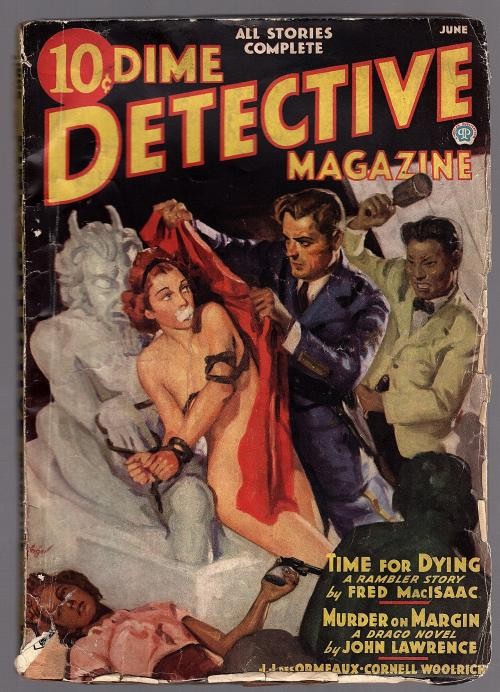 Dime Detective Jun 1937 Woolrich, GGA bondage exploitation Cvr - Pulp