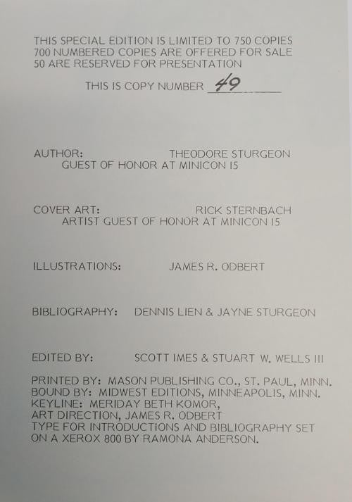 Maturity: Three Stories by Theodore Sturgeon (Limited First Edition) Signed #79