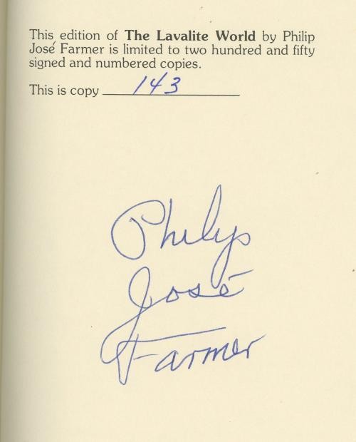 The Lavalite World by Philip Jose Farmer (Limited Edition) Signed