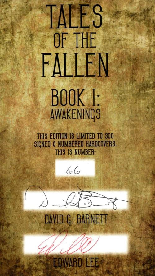 Tales of the Fallen: Book One: Awakenings by David G. Barnett (1st Ed) LTD Si...