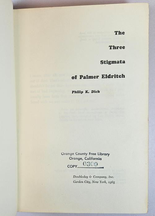 The Three Stigmata of Palmer Eldritch by Philip Dick (First Edition)
