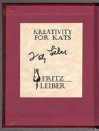 Kreativity for Kats by Fritz Leiber (First Edition) Signed