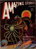 Amazing Stories Jan 1931 Jack Williamson Ape v. Space Insect cover