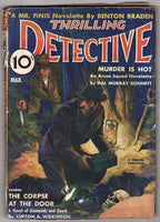 Thrilling Detective Mar 1938 Grave Robbery Skeleton Cvr, Hal M. Bonnett - Pulp