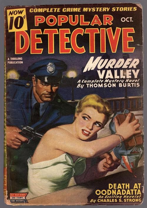 Popular Detective October 1945 GGA Cvr, Thomson Burtis - Pulp