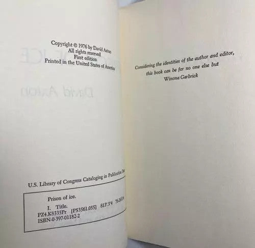 Prison of Ice by David Axton (Dean Koontz) First Edition