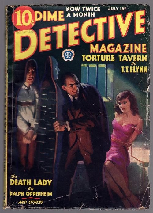 Dime Detective Jul 15, 1933 GGA Bondage cover, T.T. Flynn - Pulp