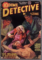 Dime Detective Jan 1938 Raymond Chandler Red Wind, Classic Baumhofer Cvr - Pulp