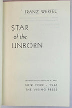 Star of the Unborn by Franz Werfel (First Edition) Rare