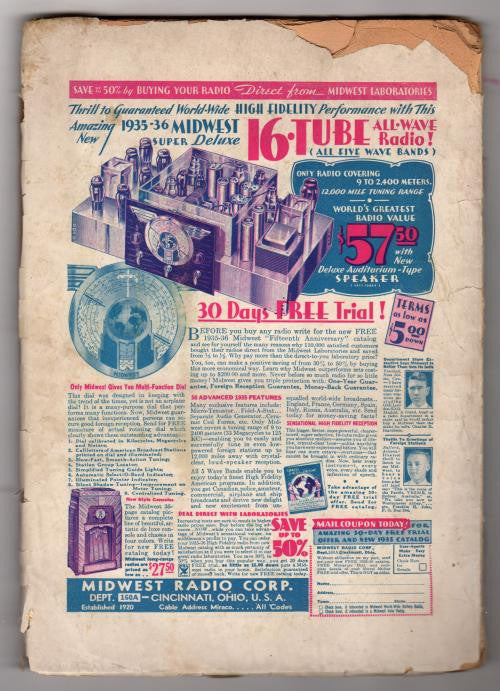 New Mystery Adventures Apr 1935 2nd Issue- Wild Cvr - Pulp